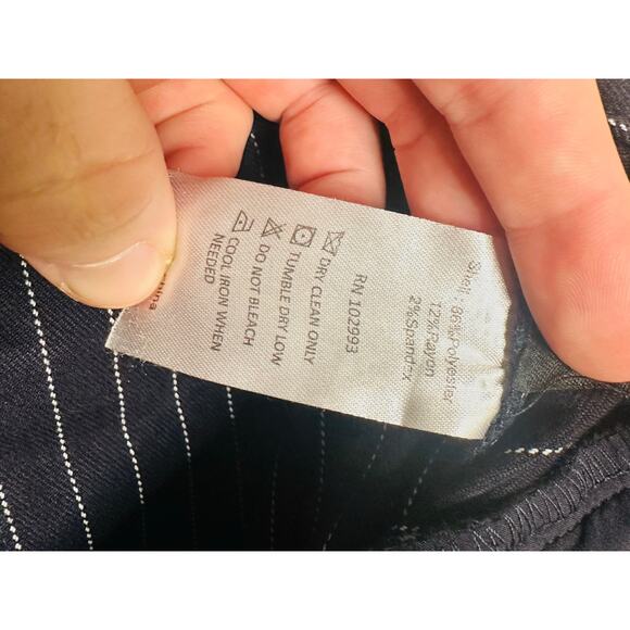 THAKOON x RTR Navy Stripe Twill Pinstripe Cargo Pants Size 12 - Picture 7 of 13